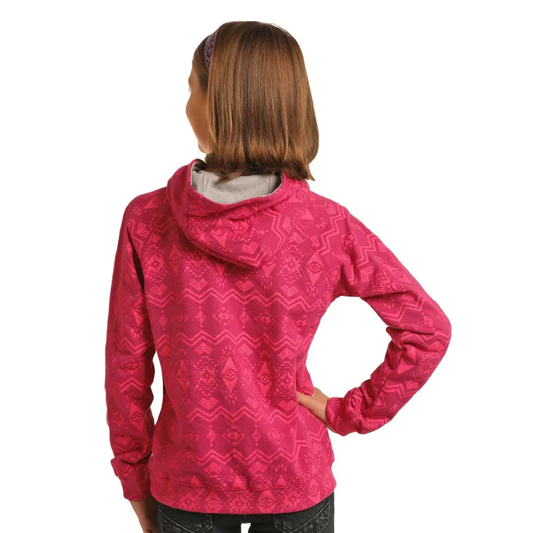 Rock & Roll Cowgirl Girls' Aztec Print Hoodie