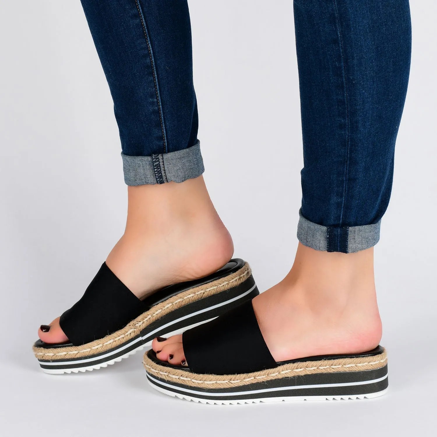 ROSEY ESPADRILLE WEDGE HEEL SANDALS IN STATEMENT IN WIDE