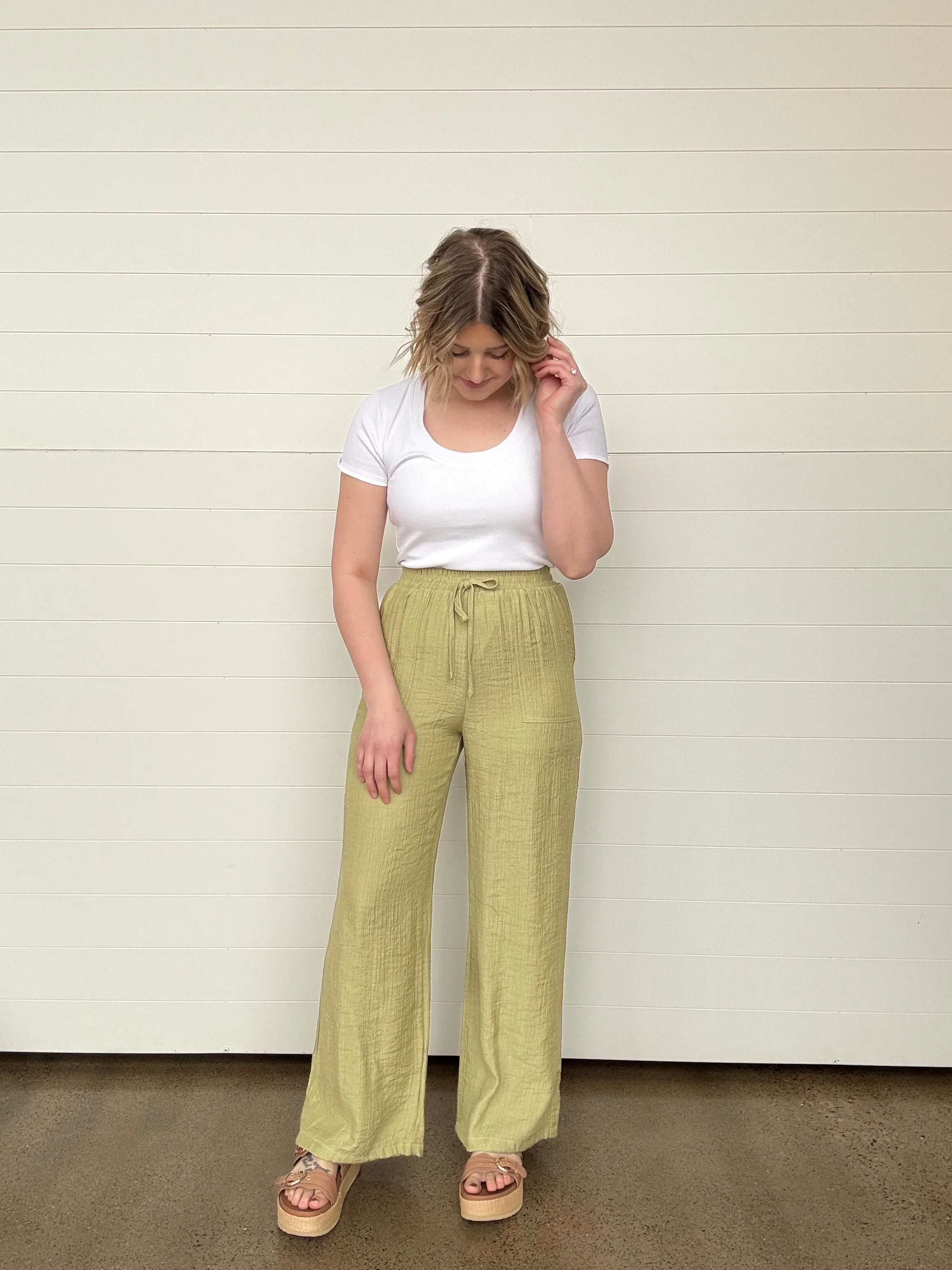 The Andie Textured Wide Leg Pants
