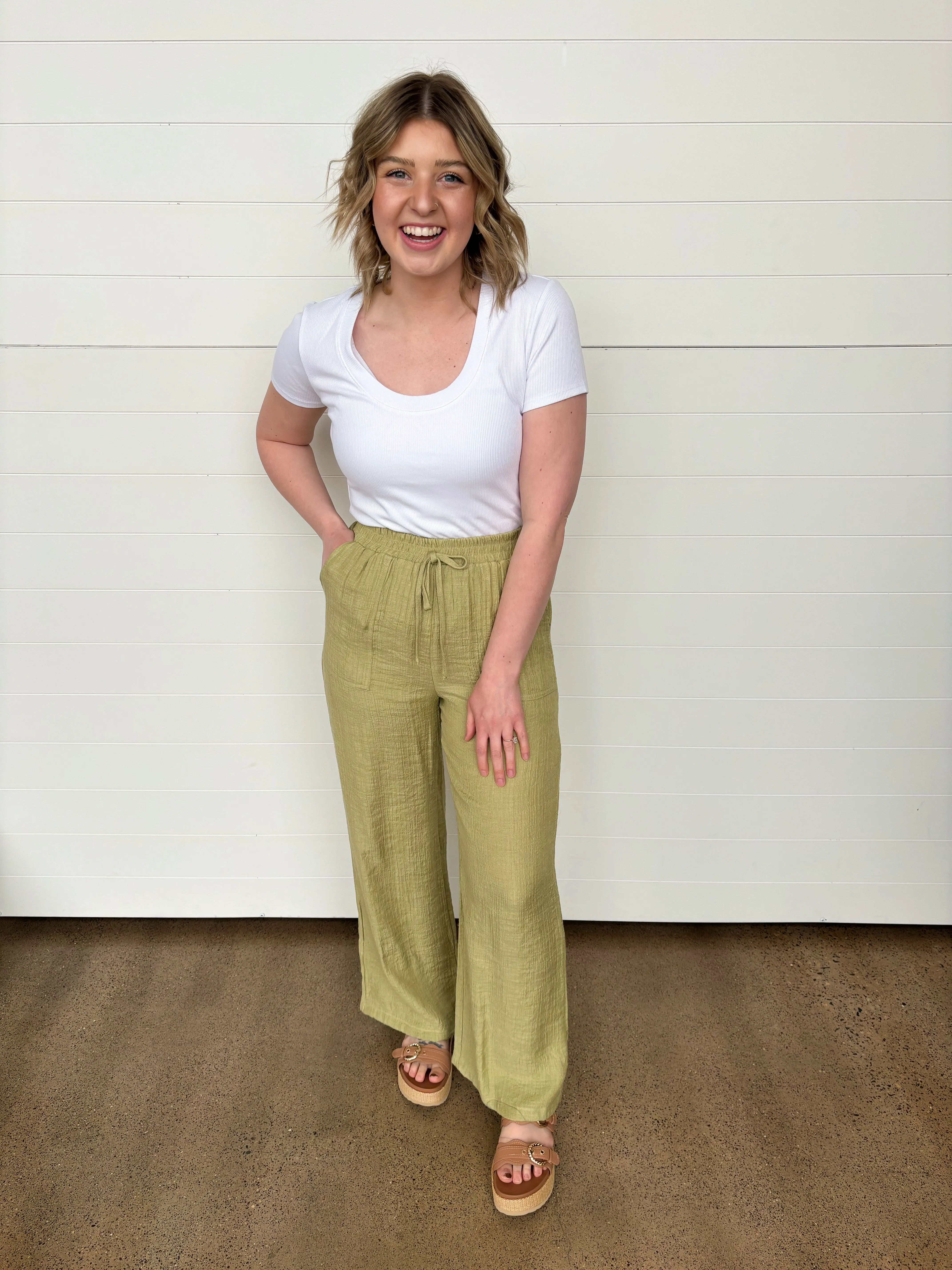 The Andie Textured Wide Leg Pants