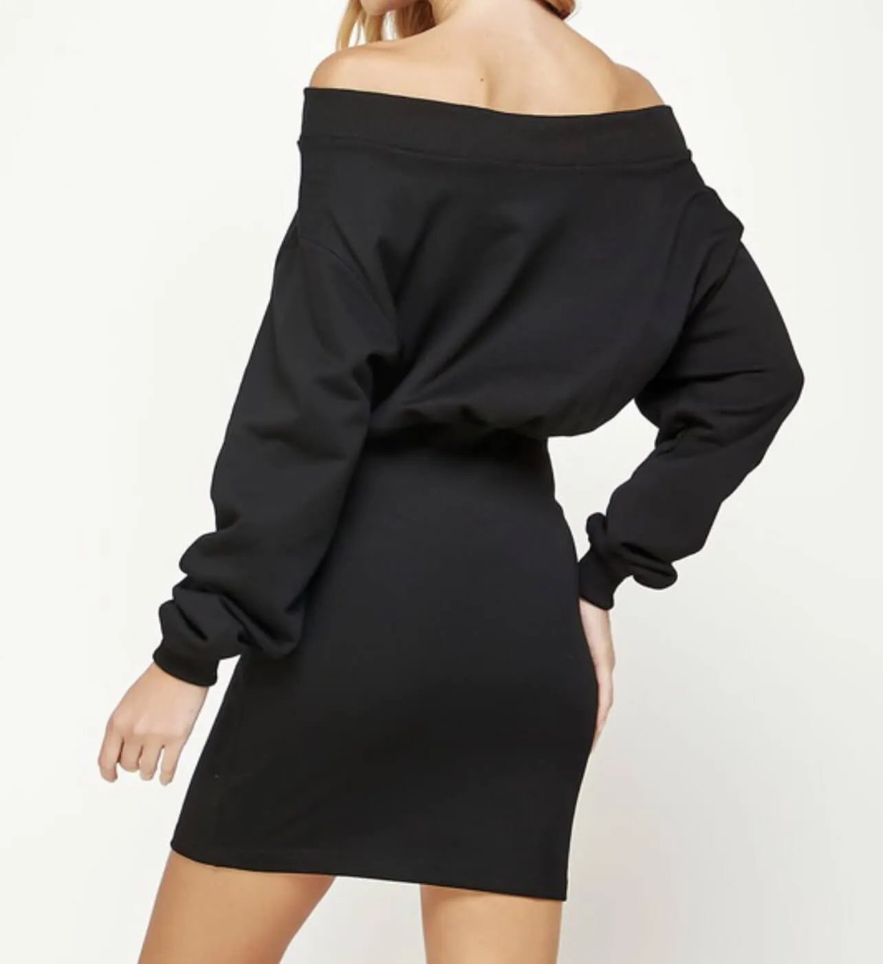 The Grace Dress: Off Shoulder Sweatshirt Dress