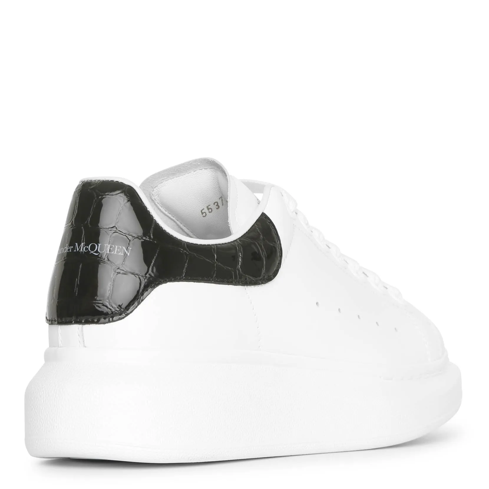 White and black croc classic sneakers