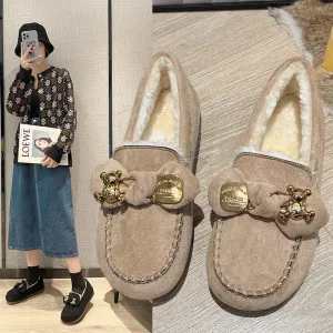 Wholesale New Solid Color Casual Versatile Plus Velvet Comfortable Cotton Shoes