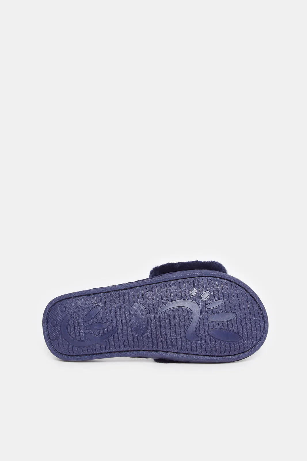 Women Navy Slipper With Embroidery